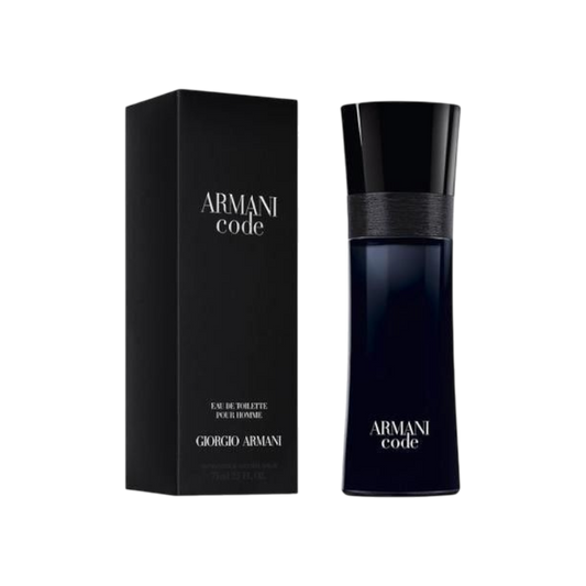 Perfume Armani Code Eau de Parfum de BodegaPerfumera13 en frasco azul oscuro elegante con su caja negra original