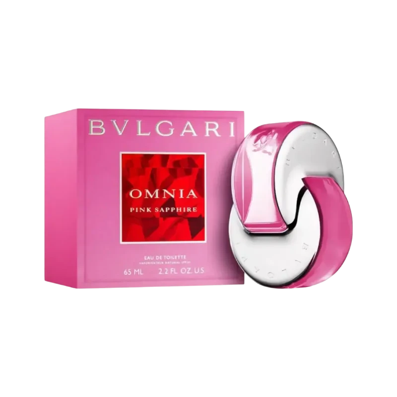 Perfume Bvlgari Omnia Pink Sapphire de BodegaPerfumera13 con caja rosa y frasco circular distintivo
