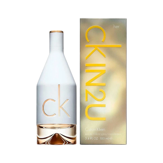 Perfume CK In 2 You Dama de BodegaPerfumera13 en frasco blanco minimalista con caja dorada brillante