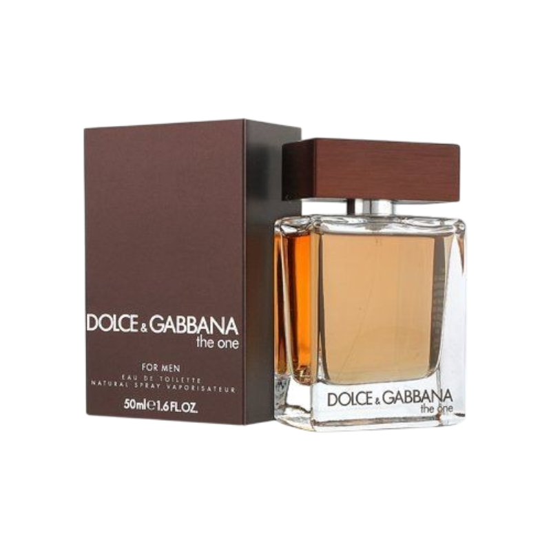 Perfume para hombre The One de Dolce & Gabbana en BodegaPerfumera13, frasco de cristal con tapón de madera oscuro