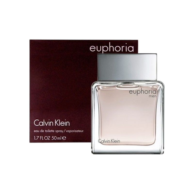 Perfume Euphoria Men de Calvin Klein en BodegaPerfumera13, frasco de vidrio de 50ml con caja color burdeos