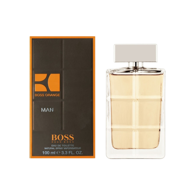 Perfume para hombre HUGO BOSS ORANGE de BodegaPerfumera13 en frasco de vidrio de 100 ml con caja naranja y marrón