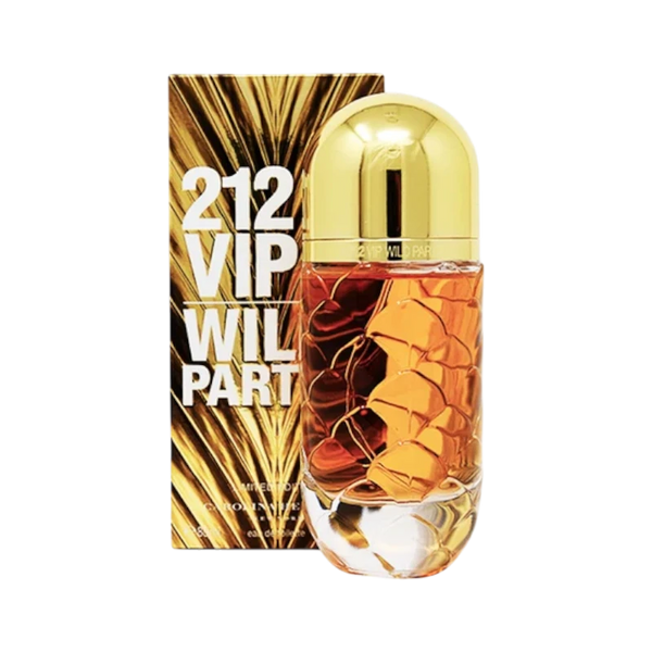 Perfume 212 Wild Party Dama de BodegaPerfumera13 en frasco cilíndrico con tapa dorada y caja decorativa a juego