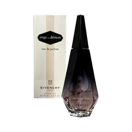 Perfume Ange ou Démon de BodegaPerfumera13 en frasco de cristal degradado oscuro junto a su caja blanca original
