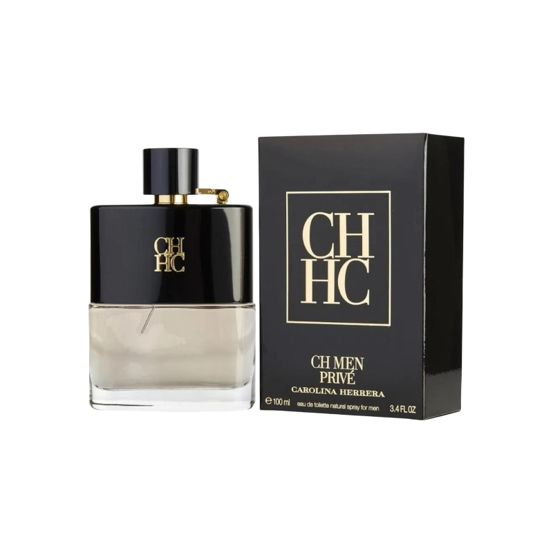 Perfume CH Prive de BodegaPerfumera13 para hombre en frasco de vidrio con tapa negra y caja de presentación elegante