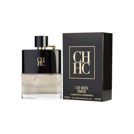 Perfume CH Prive de BodegaPerfumera13 para hombre en frasco de vidrio con tapa negra y caja de presentación elegante