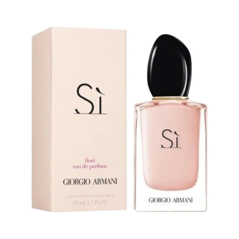 Perfume Giorgio Armani Si Fiori eau de parfum de BodegaPerfumera13 con frasco de cristal rosa y caja a juego