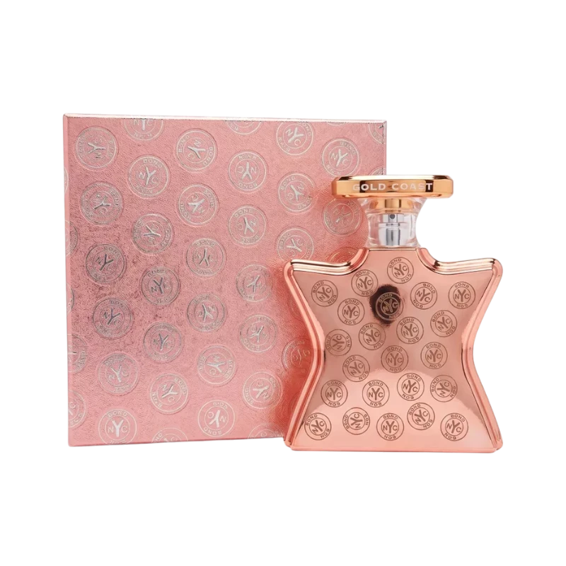 Perfume Gold Coast de Bond No. 9 en frasco con forma de estrella rosa metálico y caja a juego de BodegaPerfumera13