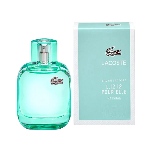 Perfume BodegaPerfumera13 Lacoste Natural para mujer en frasco de vidrio verde con caja a juego