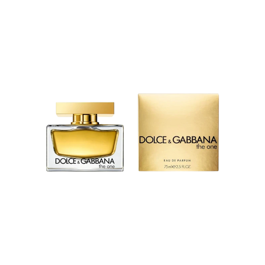 Perfume The One de Dolce & Gabbana en BodegaPerfumera13, frasco de cristal dorado con caja a juego de 75ml