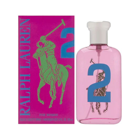 Perfume Ralph Big Pony 2 de BodegaPerfumera13 para mujer con frasco rosa y caja fucsia con logo de jugador de polo