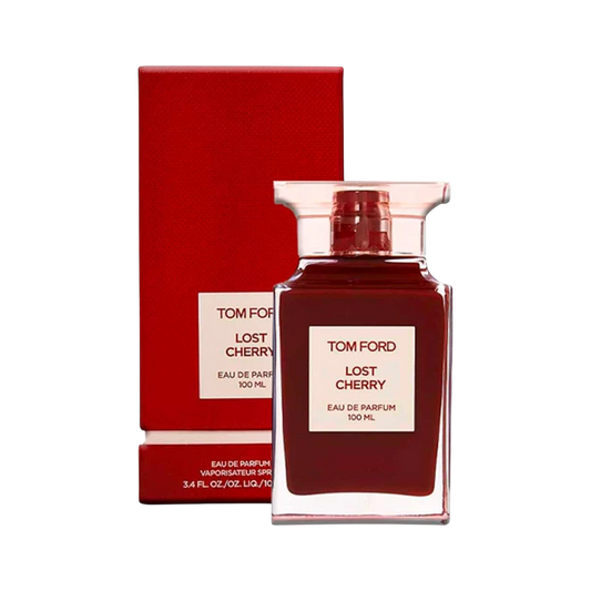 Perfume Tom Ford Lost Cherry de BodegaPerfumera13 en frasco de vidrio rojo con caja a juego de 100 ml